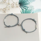 Bracelet Fashion Accessories Magnet Suction Alloy Logo Couple Bracelet Adjustable Hand-woven Bracelet