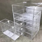 Retail table cosmetic display shelves clear acrylic cosmetic display rack stand