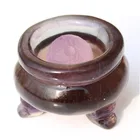 Carved Crystal Hand Carved Palm Size Natural Rainbow Fluorite Quartz Crystal Witch Cauldron For Healing