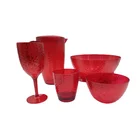 Sales Promotion Support Customization Eco Friendly Red Plastic Wedding Tableware Set Dinnerware Sets