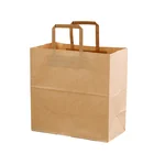 Creative Design Take Away Twisted String Handle Brown Kraft Paper Bags