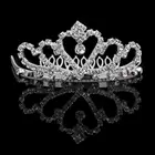 Baroque gold wedding crystal crown full round bridal tiaras and crown