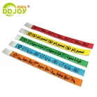 Water Proof Disposable Gliding Tyvek Custom Printing lOGO Paper Tickets Wrist Bands ID Bracelets For Events