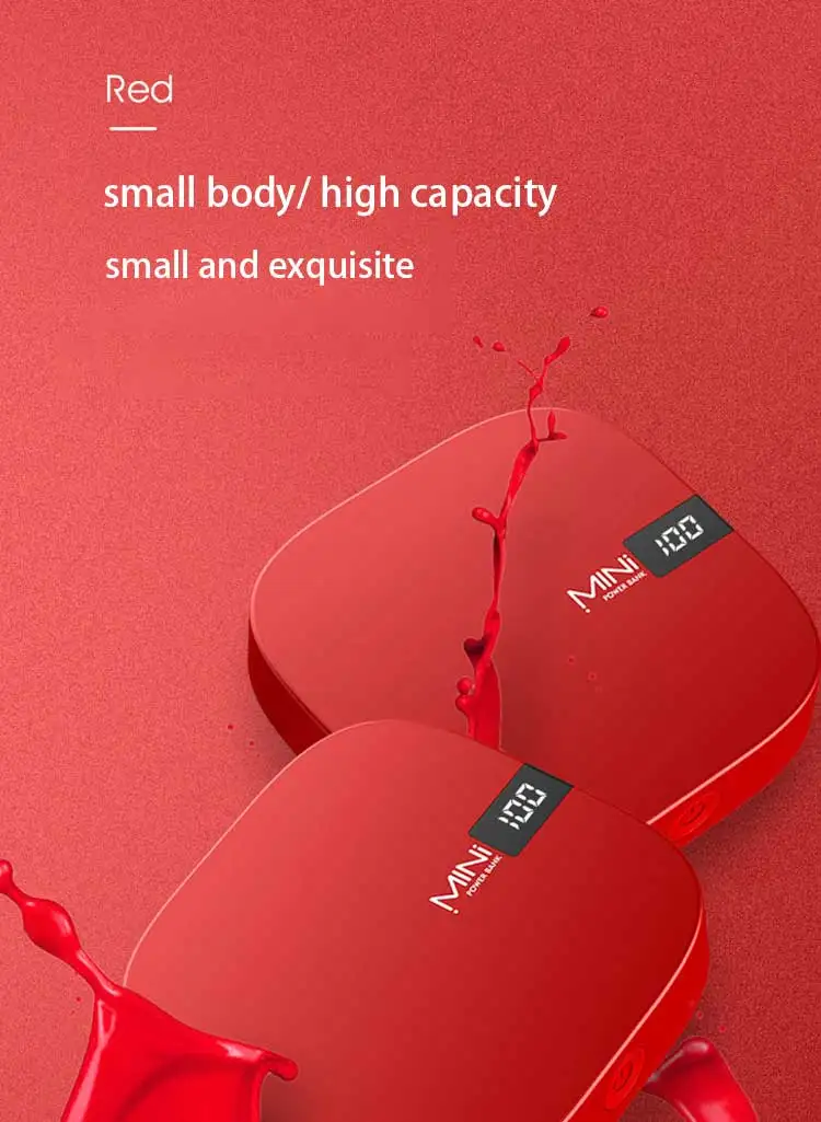 High Quality Led Mini Digital Portable 10000mAh 5V 2 Ports Power Bank Wallet Power Bank For Smartphone with Lighting input - ANKUX.COM