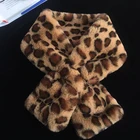 Hot new products for 2019 imitation fur Splice fashionable leopard print woman thick winter custom scarf