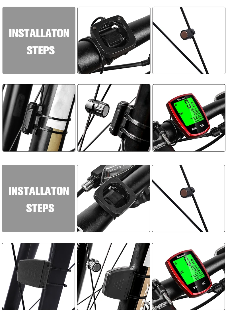 WESTBIKING Bike Computer Screen-touchable Speedometer Digital Odometer Cycling Computer Wired/Wireless Exercise Bicycle Computer
