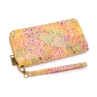Cork Leather Fine Women Travel Wallet Card Holder Compartment Ladies Clutch Bag
