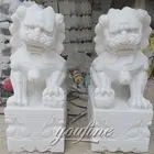 Chinese Design Stone Lion Sculpture in White Marble