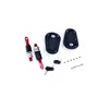 Black Racing Quick Release Bonnet Lock Carbon Fiber Hood Pins Latch Key Kit