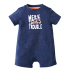 Factory direct sale baby clothes 60% cotton 40% polyester cute print baby boy romper kids romper
