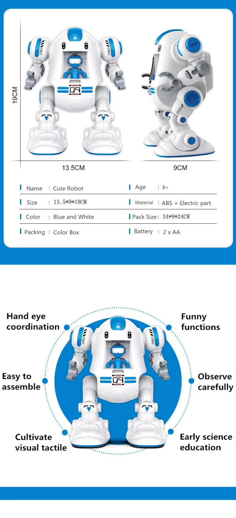 kid mini b o cute intelligent education toy moving robot