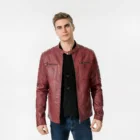 Jacket New Fashion Autumn Winter Casual Men Motorcycle Coat Garment Heavy Wash Pu Jacket Leather