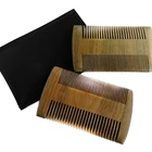 Customized OEM 100% natural Wood color beard comb with leather case