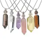 ANDE-B1003 Natural Perfume Bottle Necklace Essential Oil Accessories Crystal Pendant Jewelry