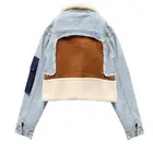Winter Coat Women Winter Coat Thick Warm Denim Coat Lamb Terry Fur Coat Womens Teddy Bear Denim Jacket