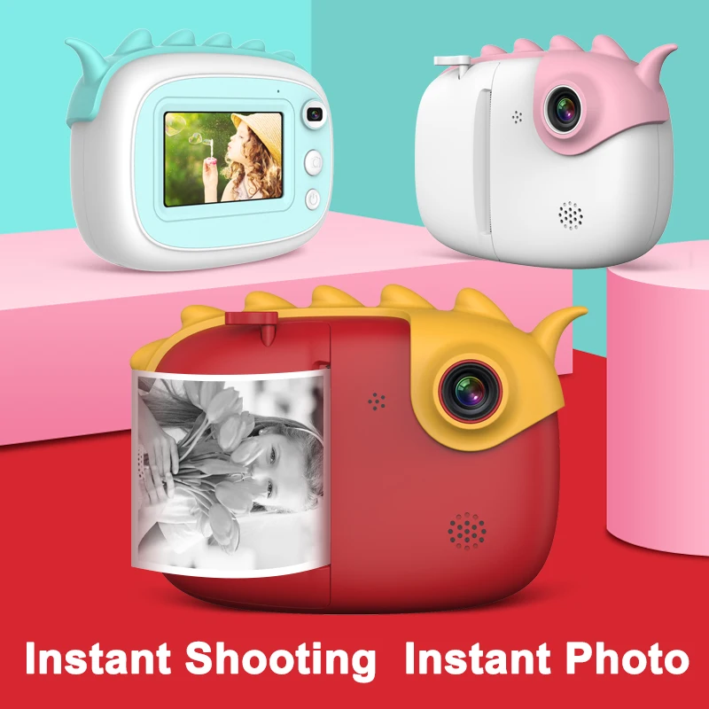Touch Fun Instant Print Camera for Kids Camera Toy Camera with Print Paper Cartoon Sticker Screen Touch