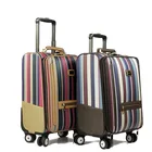 High-end PU women's suitcase universal wheel trolley case leisure leather luggage set