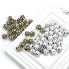 Silicone Teething Beads Rubber Silicone Beads Terrazzo 12mm