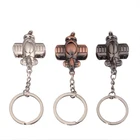 Custom copper brass key rings bulk airplanes shape metal model keychain