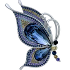 Fashion luxury accessories blue butterfly design crystal brooch female