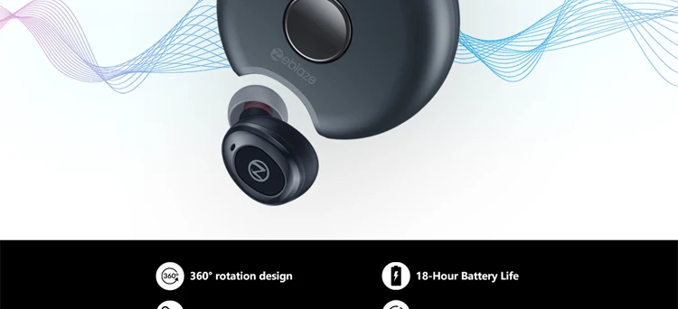 New Zeblaze Zepods TWS 5.0 Bluetooth Headset Wireless Call Smart Binaural Button Switch 500mAh Charging Box Wireless Charging - ANKUX.COM