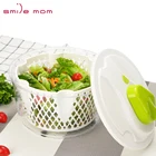 Smile mom Plastic Manual Salad Spinner With Bowl