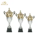 Half Gold Half Silver Football Metal Award Trophy Parts Metal Custom