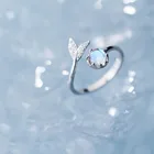 Jewellery Ring Rings R2021 Christian Gifts Jewellery Silver Glass Adjustable Ring Fishtail Diamond Ring