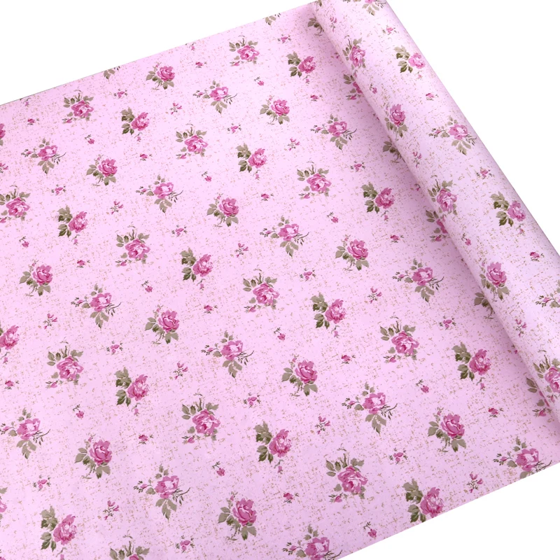 Fresh Floral Wallpaper PVC Waterproof Anti-fouling Self-adhesive Bedroom Wallpaper Dormitory Decoration