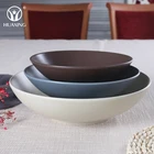 Wholesale price Japanese style blue stripe porcelain ceramic salad soup bowl