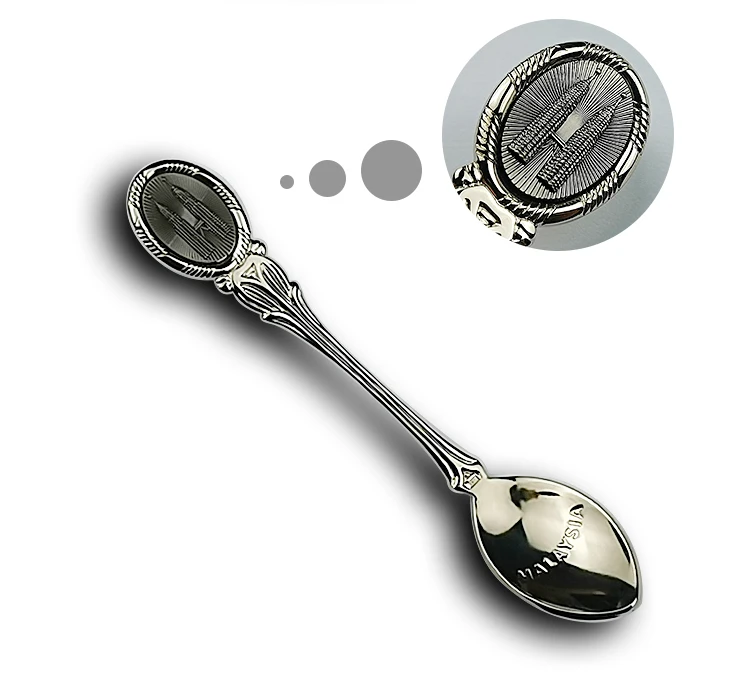 Die Casting Blank Souvenir Teaspoon/Custom Soft Enamel Metal Spoon