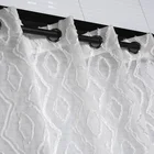 New Design Curtain Factory Price New Arrival Geometric Movable Poland Design Embroidery Transparent Curtain Display