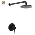 Washing Room Simple Style Bronze Black Round Head Bathroom Shower Bath Faucet Rainfall Shower Head Set