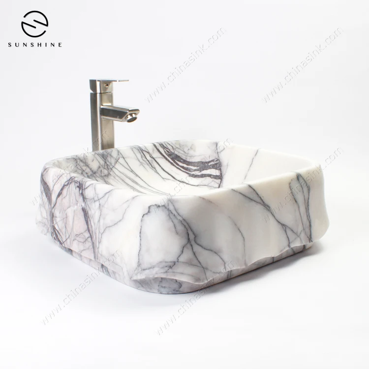 Custom Size Milac Lilac Marble Stone Counter Top Bathroom Wash Basin Lavabo