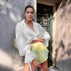 Blouse Elegant Oversize Loose Up Ladies Blouse Tops Street Wear Long Sleeve Woman Blouse