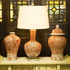 Red Table Lamp Red Living Room Table Lamps High-grade Living Room Meeting Room Red Ceramic Table Lamp