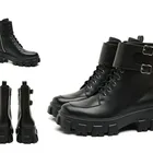Direct factory sell 100% italian Leather Comfortable platform Women Lace up Ankle winter army Boots for women and ladies