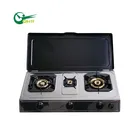 Manufacture China Energy Saving Tempered Glass Three Burners Gas Cooker Stainless Steel Gas Stove