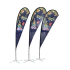 Textile Promotional usage Advertising exhibition event outdoor Feather Flag Flying Beach Flag banner stand