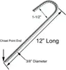 12 inch Rebar Stakes J Hook Heavy Duty Steel Ground Anchors