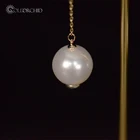 Gold Earing Copper Gold Plated Filled Long Pearl Earing For Women