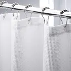 Hotel quality bathroom 240g heavy duty fabric square waffle weave shower curtains
