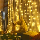 Outdoor waterproof Christmas LED 200 curtain light background decoration curtain light twelve lighting modes for party