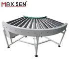 90 Degree 180 Degree Stainless Steel Roller Conveyor For Package Transmission