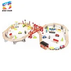 Ready To Ship preschool railway wooden train set for kids W04C073