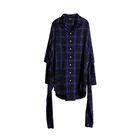 Loose Plaid Long Sleeve Shirt Women 2019 Autumn New Personality Top