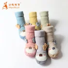 China Factory Supply Custom Logo Girl Boy Toddlers Shoes Bowknot Deer Design Organic Cotton Anti Slip Baby Socks