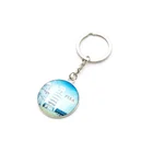 High quality craft Plating three-dimensional single face crystal glass alloy Round key ring