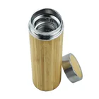 Creative stainless steel cup top quality bamboo shell water bottle with bamboo lid