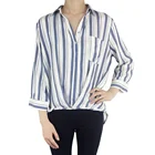 Casual Tops Plaid Wrap Design V Neck Long Sleeve Lady Blouse